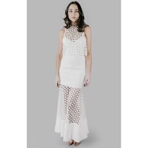 NICHOLAS Geo Lace Layered Gown Size 2US